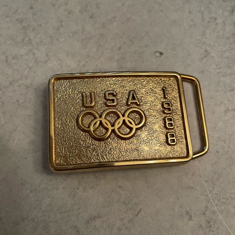 Olympics USA 1988 Belt Buckle Sports Collectible Vintage